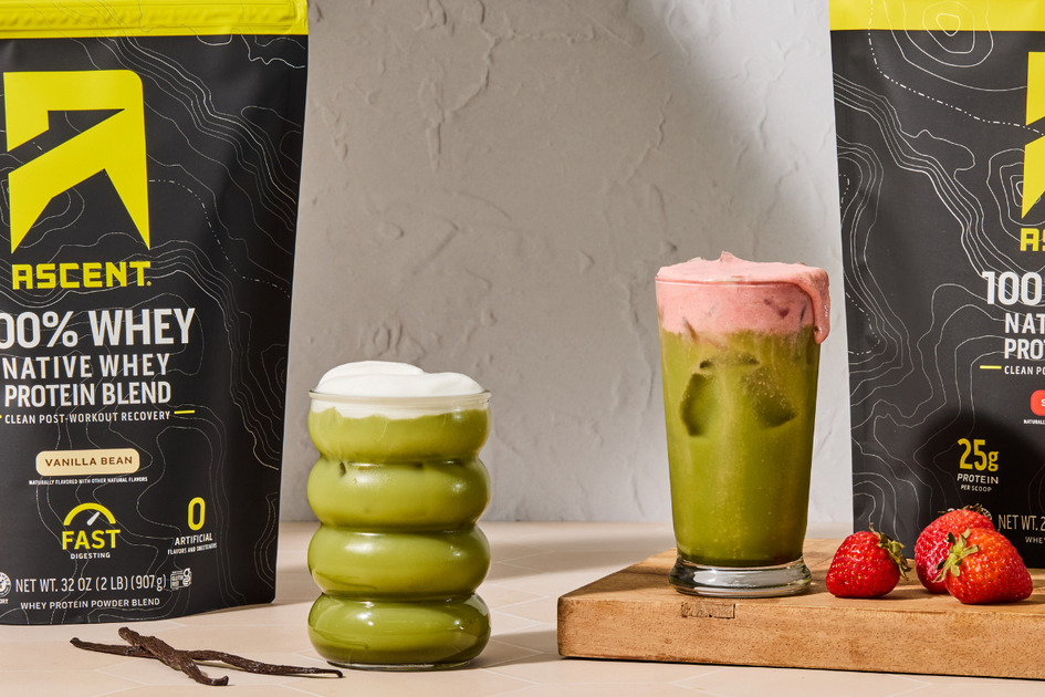 Iced Matcha Latte with Vanilla Protein Cold Foam | Ascent Protein