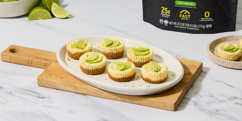 Mini Key Lime Pie Protein Cheesecakes