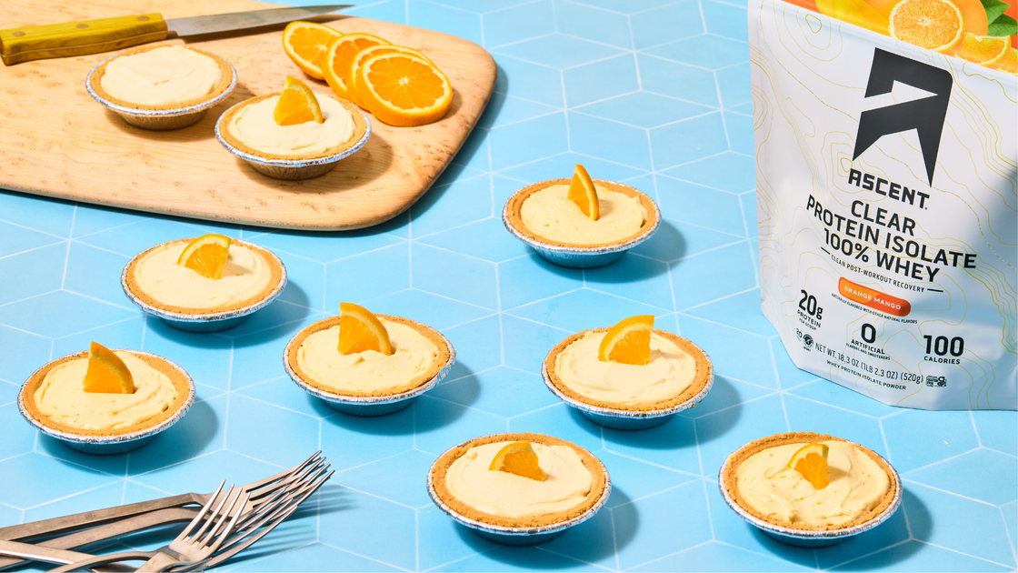 Mini No-Bake Orange Mango Protein Cheesecakes | Ascent Protein