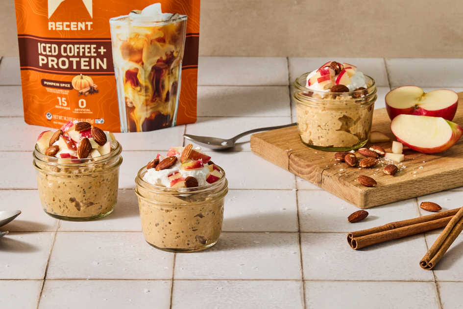 Pumpkin Spice Iced Coffee Overnight Oats | Ascent Protein