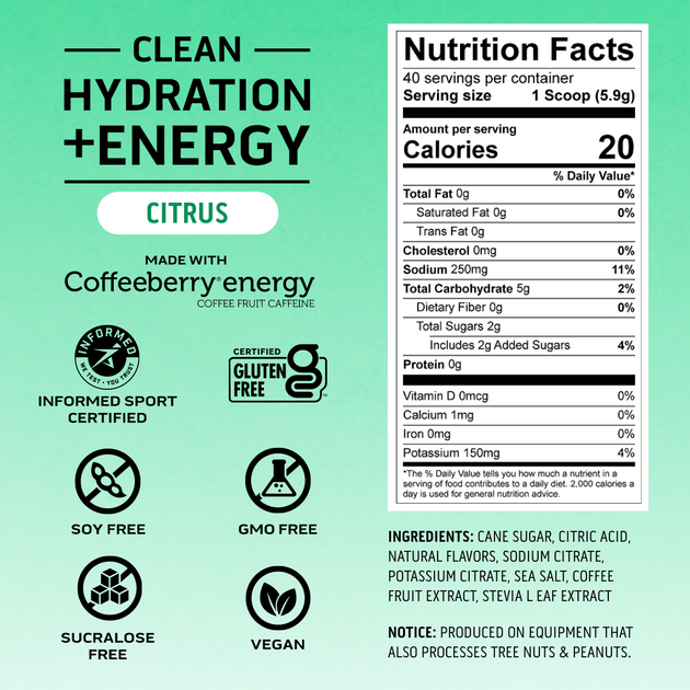 Citrus Clean Hydration + Energy | Ascent Protein