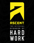 ascent protein powder flag with logo and motto the official sponsor of hard work