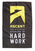 ascent protein powder flag with yellow logo
