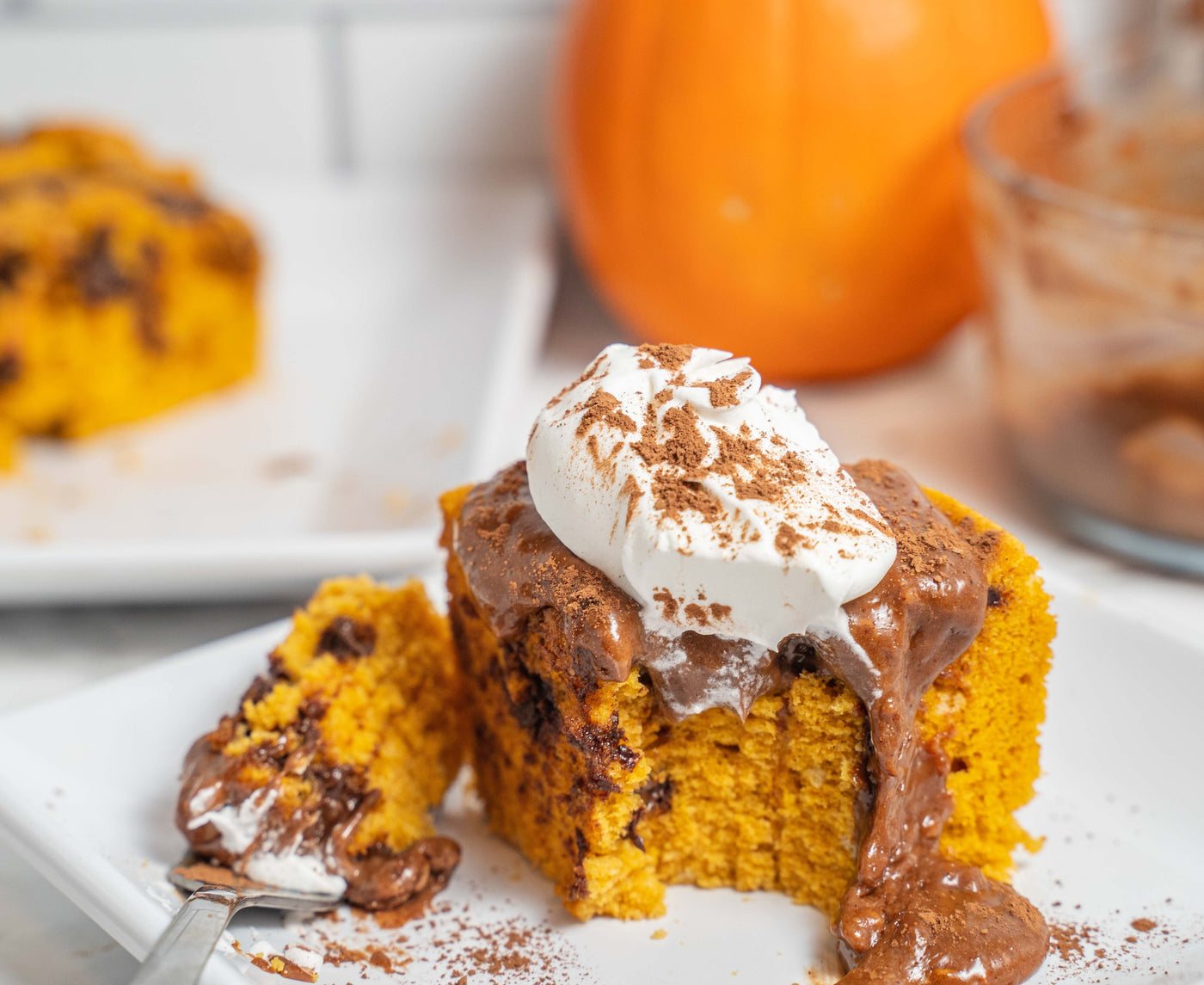 Pumpkin Chocolate Chip Protein Cake