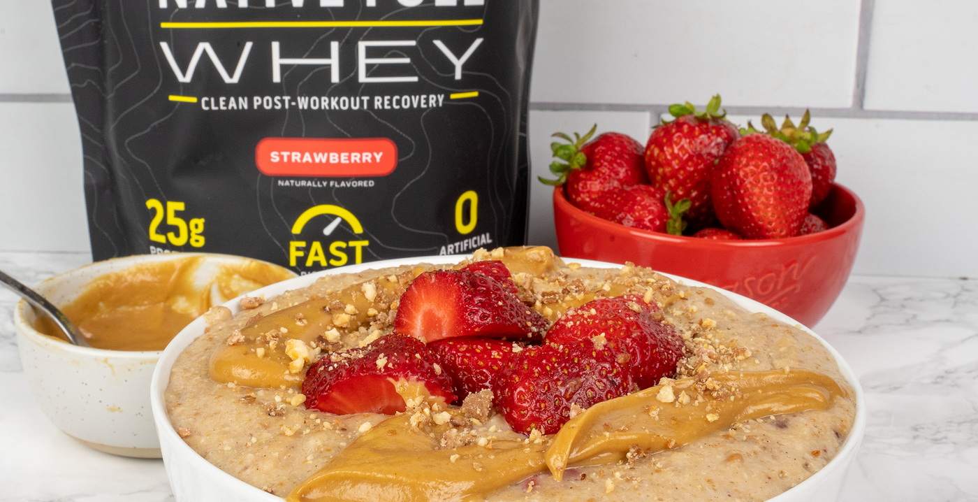 Strawberry Peanut Butter Protein Oatmeal Recipe