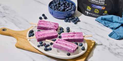 Blueberry Muffin Protein Popsicles