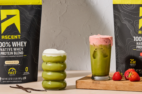 Iced Matcha Latte with Vanilla Protein Cold Foam