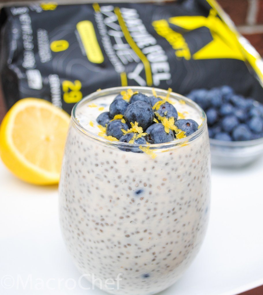 Blueberry Lemon Chia Protein Pudding