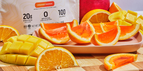 Orange Mango Protein Jell-o Bites