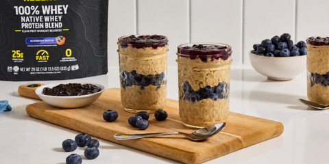 Blueberry Muffin Protein Overnight Oats