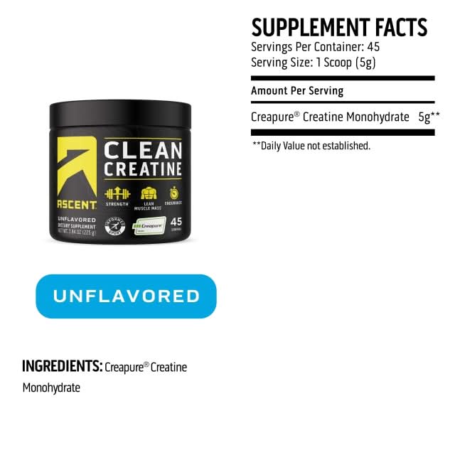 clean creatine powder supplement facts