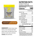 nutrition facts for casein protein powder in chocolate peanut butter flavor