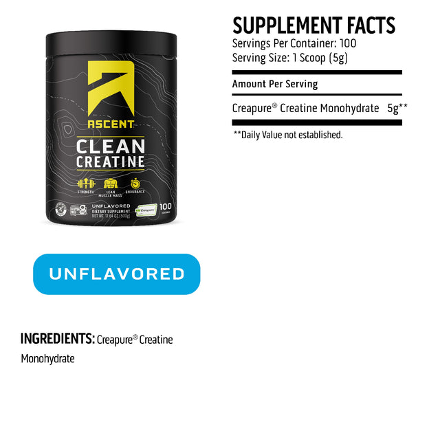 clean creatine powder supplement facts