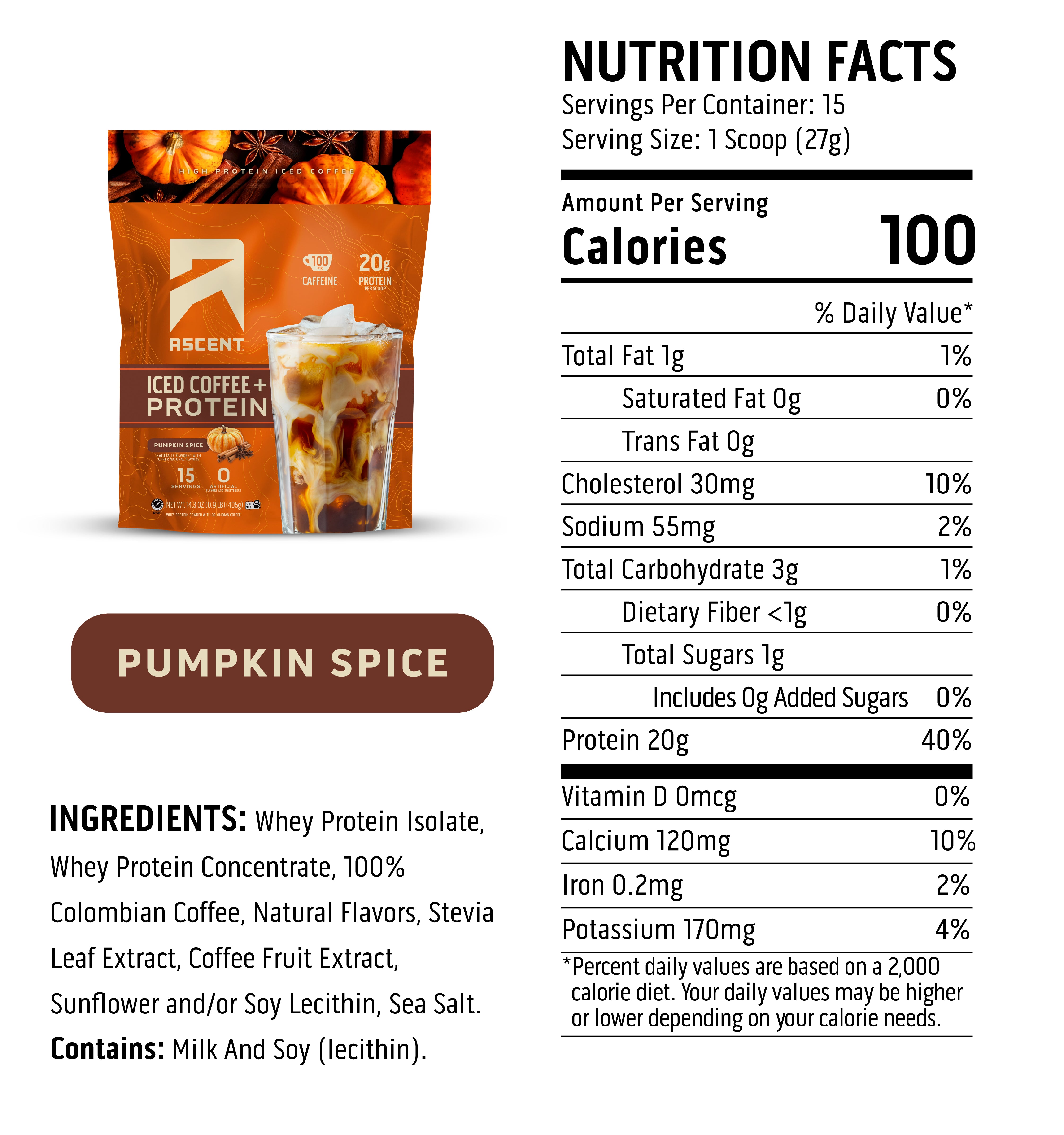Pumpkin Spice Iced Coffee With Protein | Ascent Protein