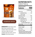 Pumpkin Spice iced coffee plus protein powder nutrition facts label