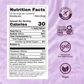 A Nutrition Facts label for a single serving of Ascent's Passionfruit Clean Hydration is shown on a lavender satin background with certification badges for Informed Sport, Certified Gluten Free, non-GMO, and Vegan.