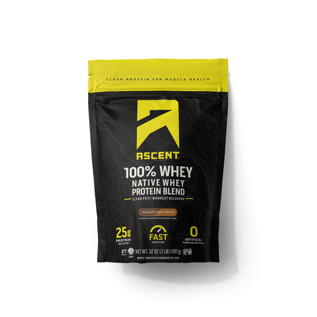 bag of 100% whey protein powder on a transparent background