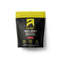 Ascent strawberry protein powder package on a transparent background