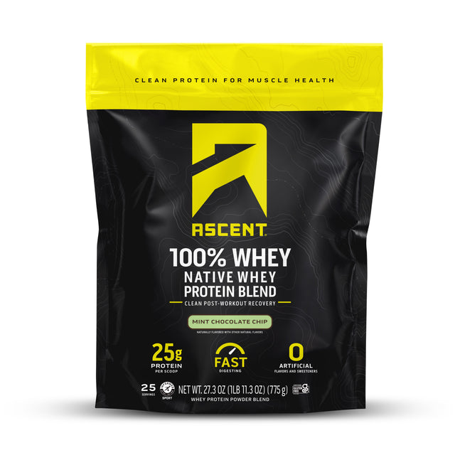 product shot of mint chocolate chip protein powder
