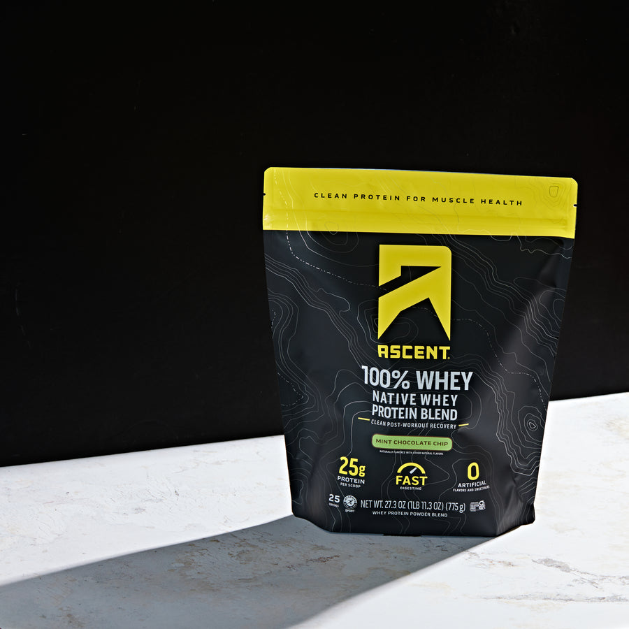 mint chocolate chip protein powder packaging