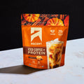 Pumpkin Spice iced coffee plus protein powder in a fifteen serving size bag