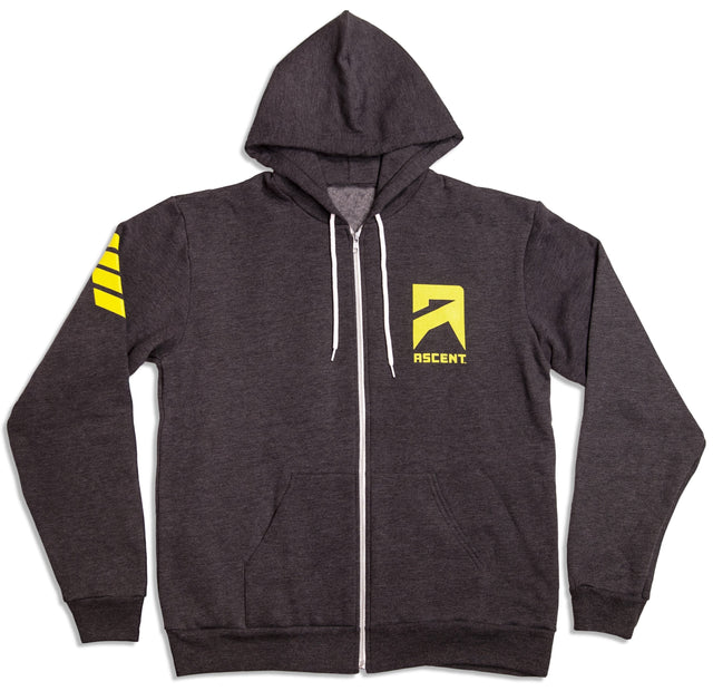 ascent protein powder grey hoodie work out clothes